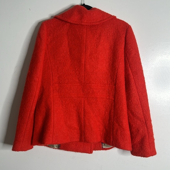 J crew orange red Lucile mohair wool double breast jacket size 8 - Picture 6 of 10